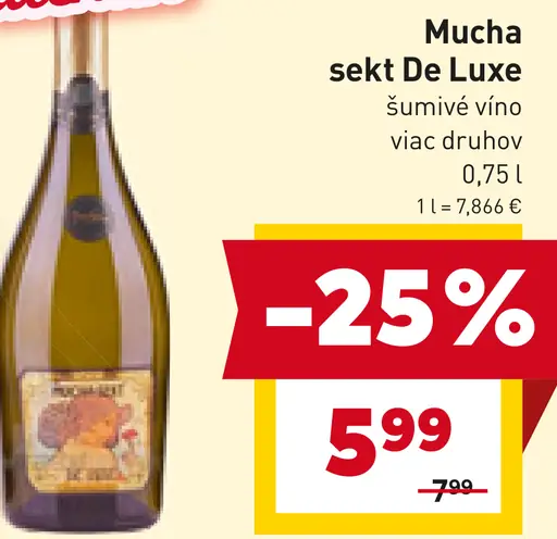 Mucha sekt De Luxe šumivé víno viac druhov