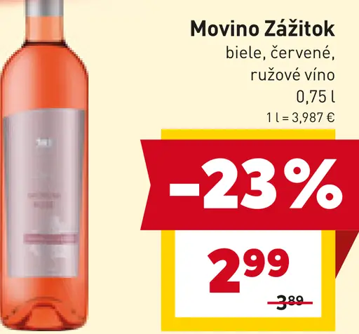 Movino biele, červené, ružové víno