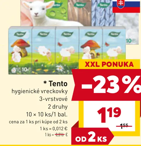 Tento 3-vrstvové hygienické vreckovky