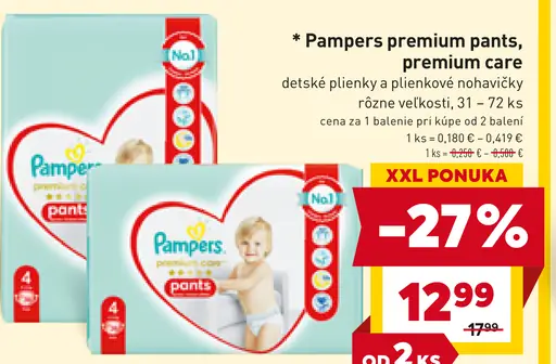 Pampers premium pants, premium care detské plienky a plienkové nohavičky