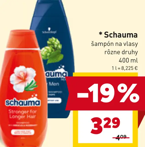 Schauma šampón na vlasy rôzne druhy