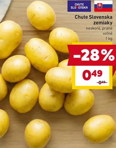 Chute Slovenska zemiaky neskoré prané voľné