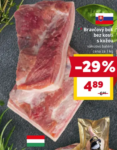 Bravčový bok bez kosti s kožou