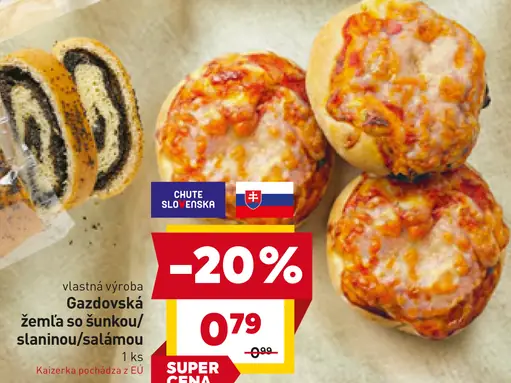 Gazdovská žemľa so šunkou/slaninou/salámou