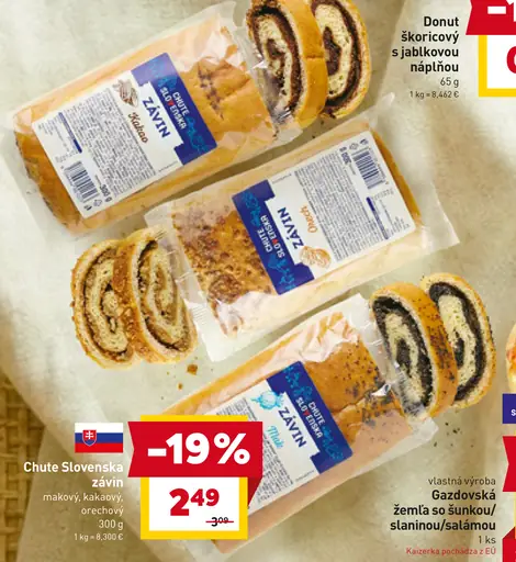 Donut škoricový s jablkovou náplňou