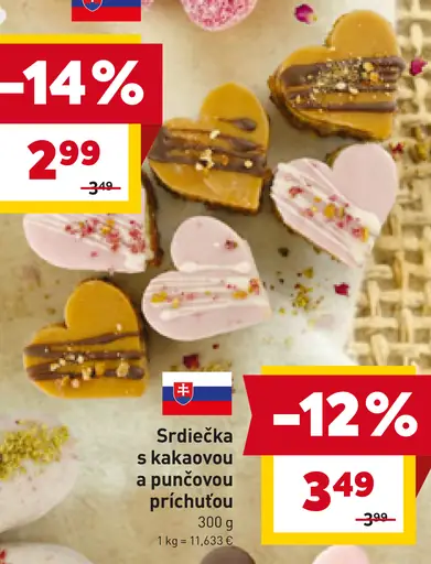 Srdiečka s kakaovou a punčovou príchuťou