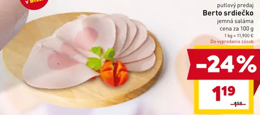 Berto srdiečko jemná saláma