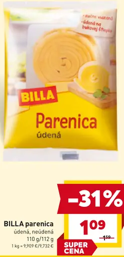 BILLA parenica údená, neúdená