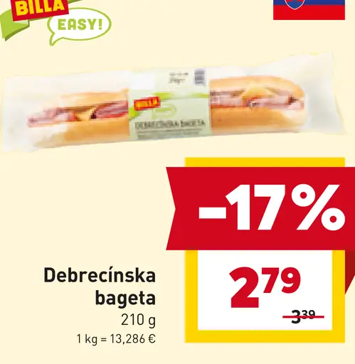 Debrecínska bageta chladený sendvič