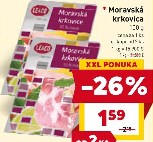 LE & CO Moravská krkovica údené mäsové plátky