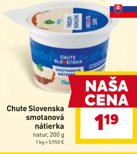 Chute Slovenska Smotanová nátierka natur