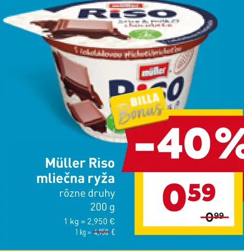Müller Riso mliečna ryža rôzne druhy