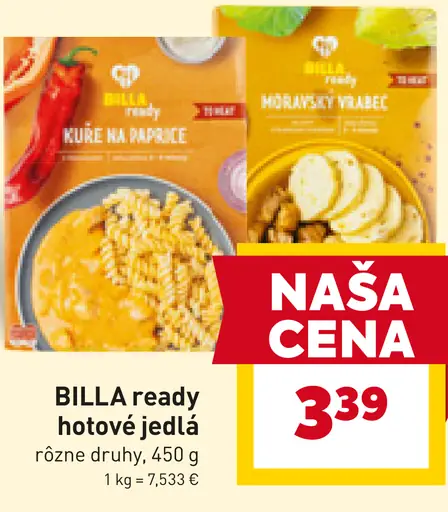 Billa ready hotové jedlo kurča na paprike