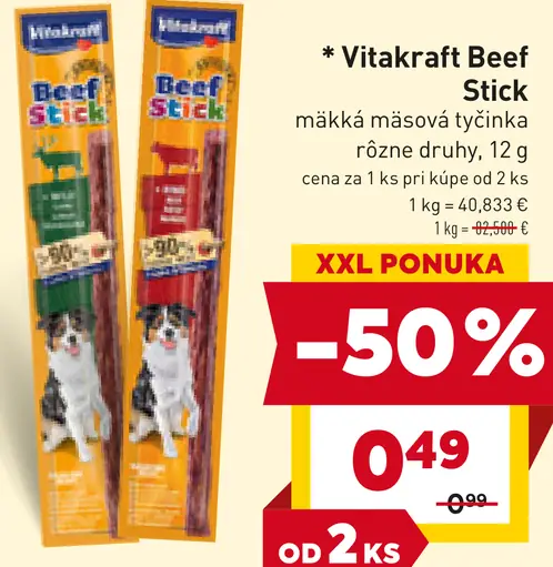 Vitakraft Beef Stick mäkká mäsová tyčinka