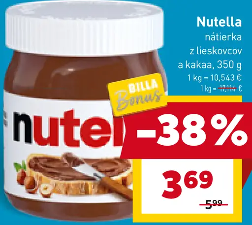 Nutella Nátierka s lieskovými orieškami a kakaom