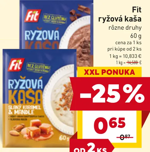 Kaša ryžová rôzne druhy Fit