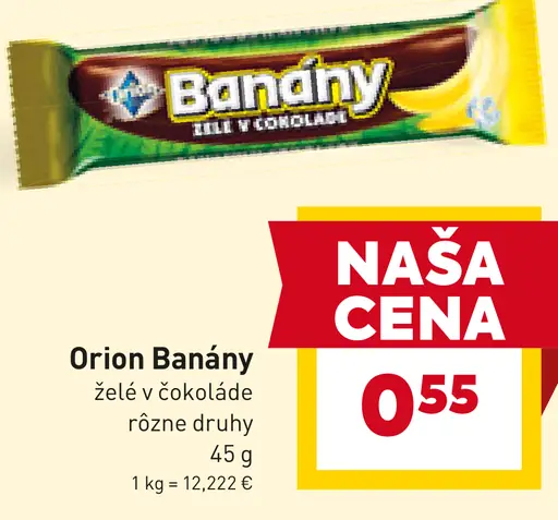Orion Banány želé v čokoláde rôzne druhy