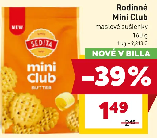 Sedita Rodinné mini Club maslové sušienky