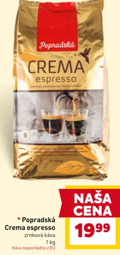 Popradská Crema Espresso zrnková káva