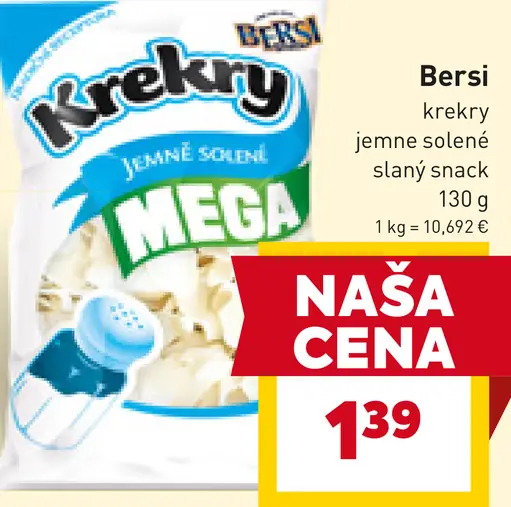 Bersi krekry jemne solené slaný snack Mega