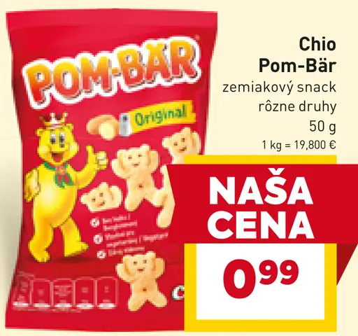 Chio Pom-Bär zemiakový snack Original rôzne druhy