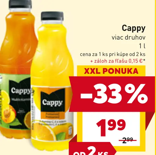 Cappy ovocný nápoj rôzne druhy