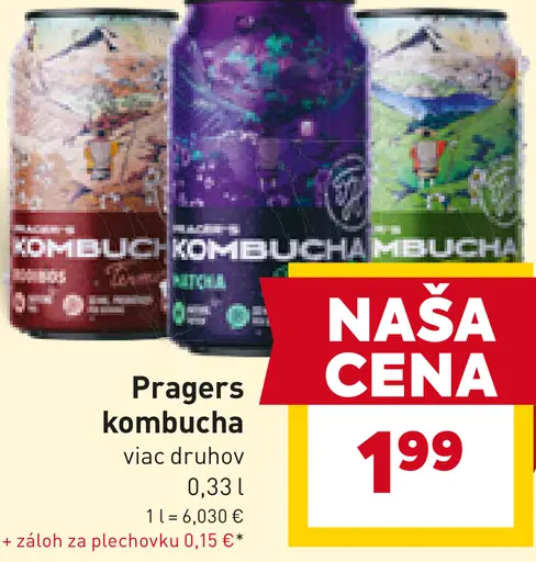 Pragers kombucha rôzne druhy