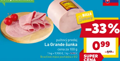 La Grande šunka pultový predaj