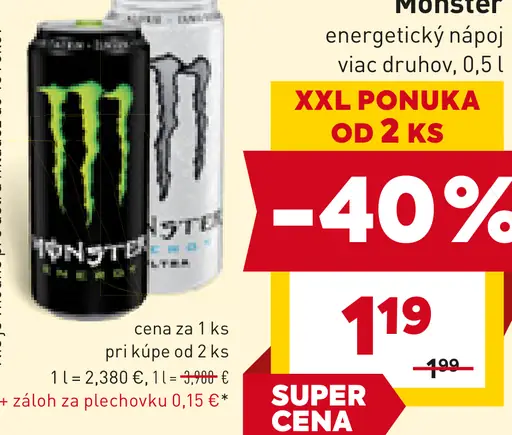 Monster energetický drink viac druhov