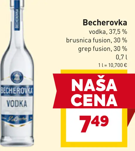Becherovka vodka brusnica fusion, grep fusion