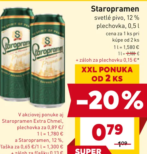 Staropramen Svetlé pivo 10 % plechovka