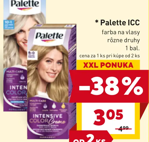 Palette ICC farba na vlasy