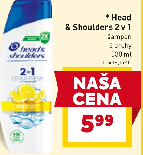 Head & Shoulders 2 v 1 šampón