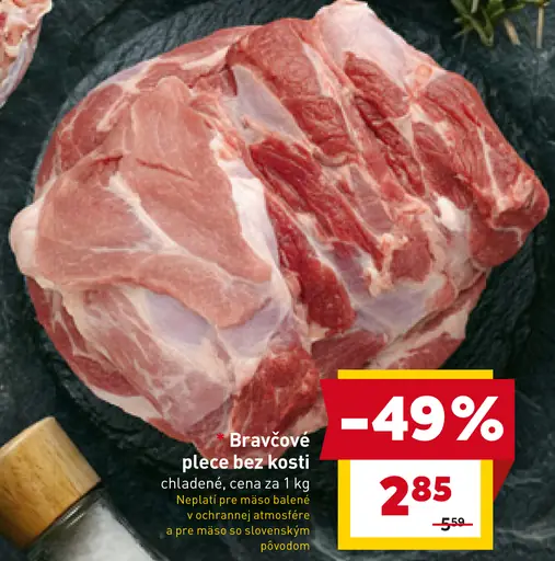 Bravčové plece bez kosti chladené