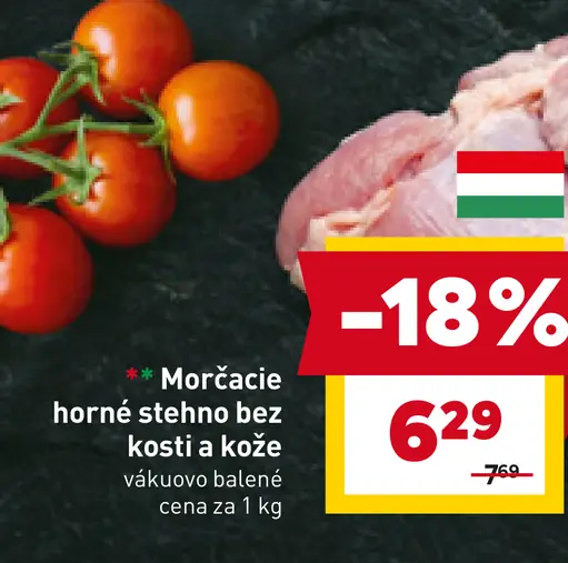 Morčacie horné stehno bez kosti a kože vákuovo balené