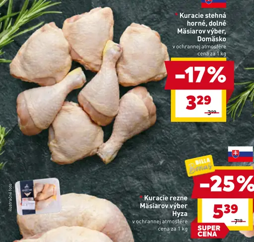 Domásko kuracie stehná horné, dolné Mäsiarov výber v ochrannej atmosfére