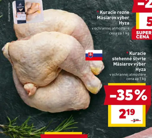 Hyza kuracie rezne Mäsiarov výber v ochrannej atmosfére