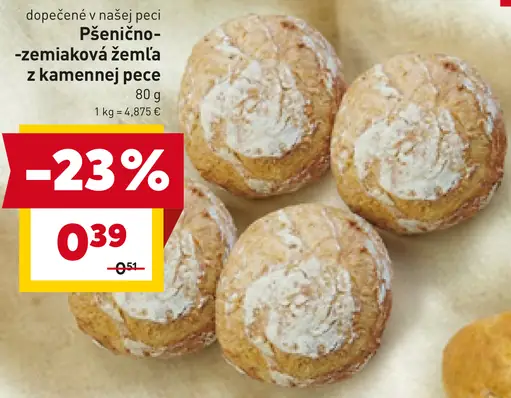 Pšenično-zemiaková žemľa z kamennej pece