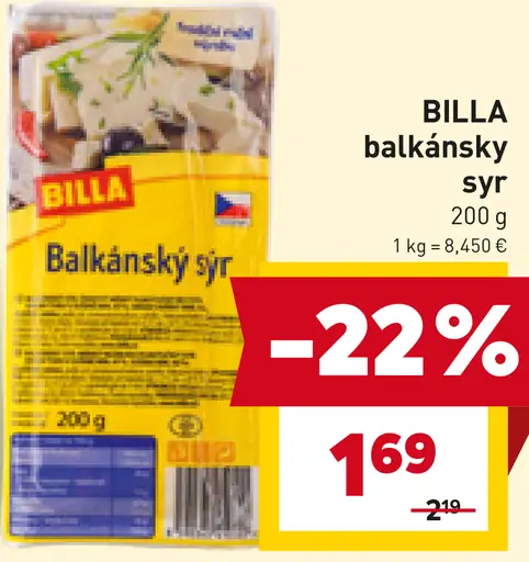 BILLA balkánsky syr