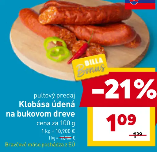Klobása údená na bukovom dreve
