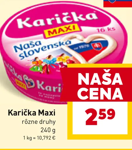 Karička Tavený syr Klasik Naša slovenská
