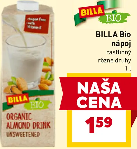 BILLA Bio rastlinný nápoj