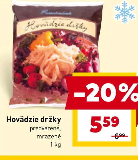 Hovädzie držky predvarené mrazené