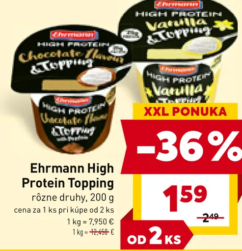 Ehrmann High Protein Topping rôzne druhy