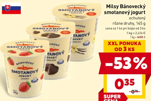 Mlsný Bánovecký smotanový jogurt ochutený