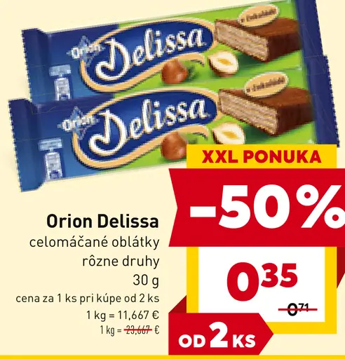 Orion Delissa celomáčané oblátky