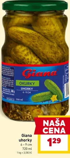 Giana uhorky 6 - 9 cm