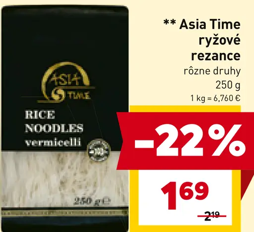 Asia Time ryžové rezance rôzne druhy