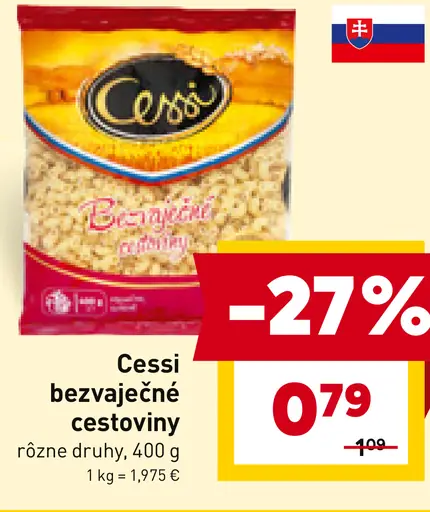 Cessi bezvaječné cestoviny rôzne druhy