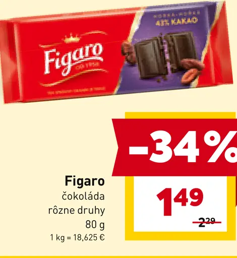 Figaro Mliečna čokoláda s náplňou